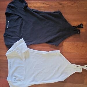 Abercrombie Black and White Snap Bodysuits